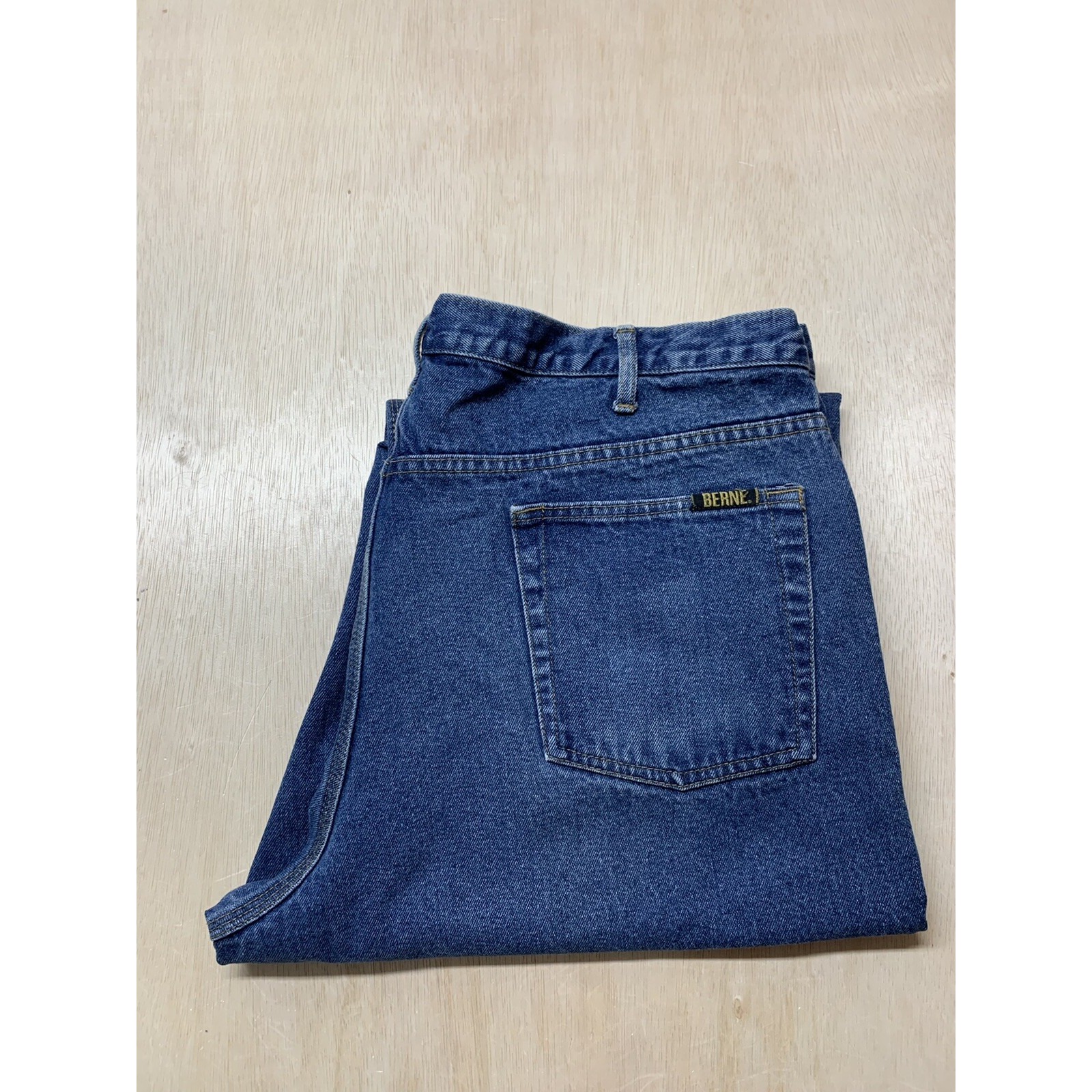 Berne Mens Straight Leg Denim Blue Jeans Size 42x32 Approx 40x32